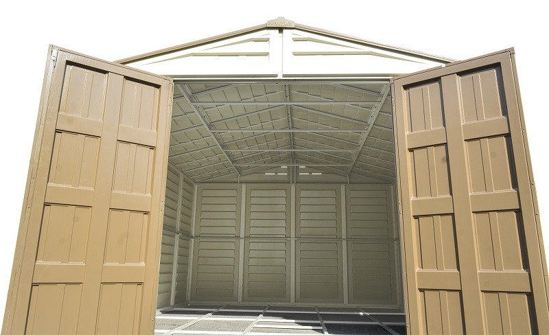 DuraMax WoodBridge Plus 10.5 x 13 Vinyl Storage Shed with Foundation