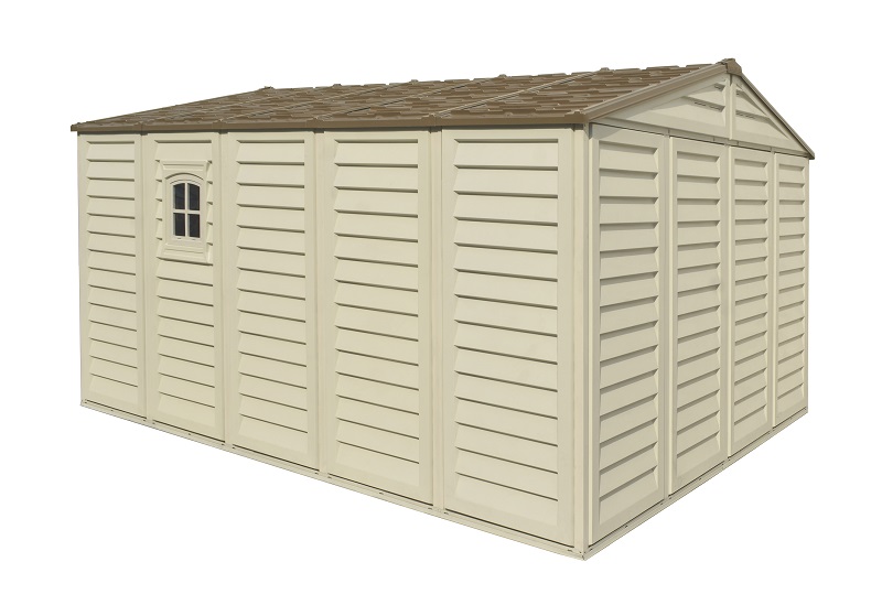 DuraMax WoodBridge Plus 10.5 x 13 Vinyl Storage Shed with Foundation