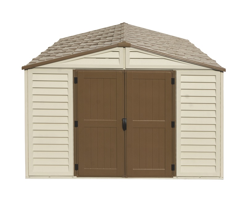 DuraMax WoodBridge Plus 10.5 x 13 Vinyl Storage Shed with Foundation