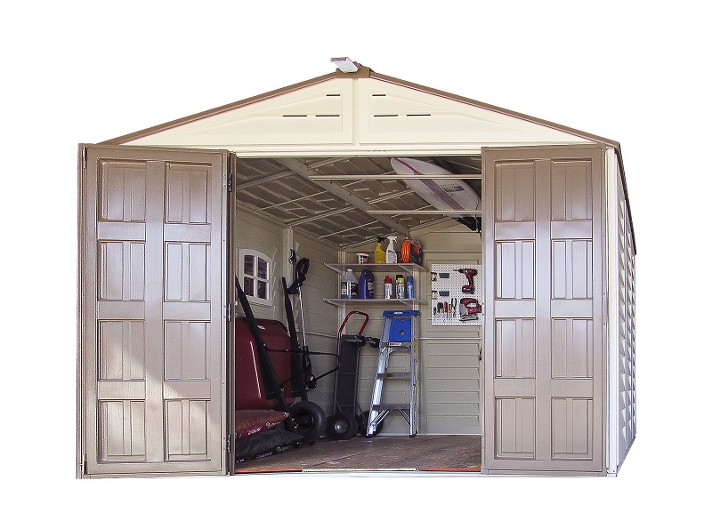 DuraMax WoodBridge Plus 10.5 x 8 Vinyl Storage Shed with Foundation