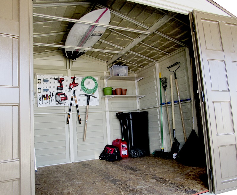 DuraMax WoodBridge Plus 10.5 x 8 Vinyl Storage Shed with Foundation