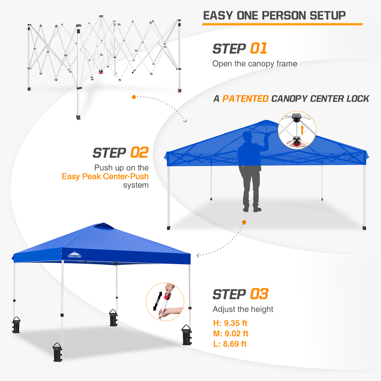 Eagle Peak 10 Foot Pop Up Canopy Tent
