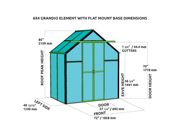 Grandio 6 x 4 Foot Element Greenhouse