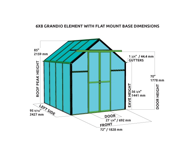 Grandio 6 x 8 Foot Element Greenhouse