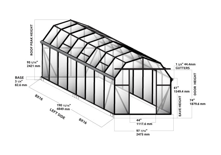 Grandio 8 x 16 Foot Elite Greenhouse