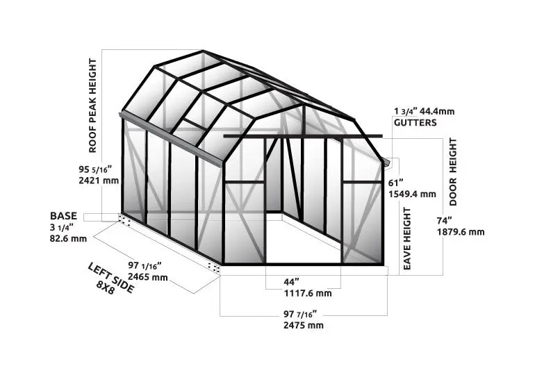 Grandio 8 x 8 Foot Elite Greenhouse
