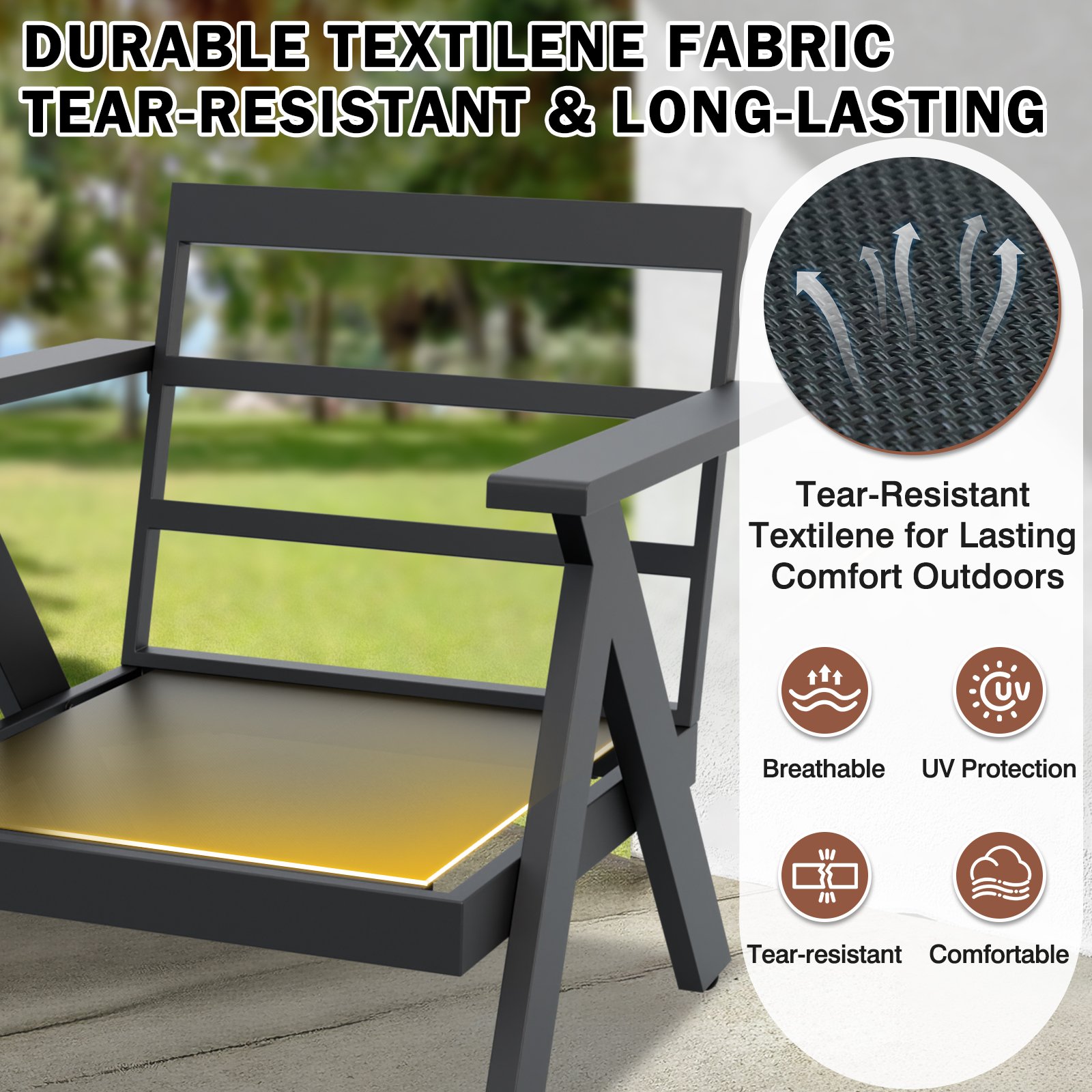 Eagle Peak 3 Piece Urban Slate Outdoor Bistro Patio Set