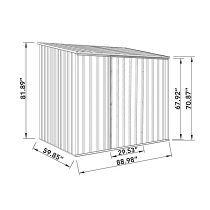 Absco 7 x 5 Foot Ezislider Metal Storage Shed