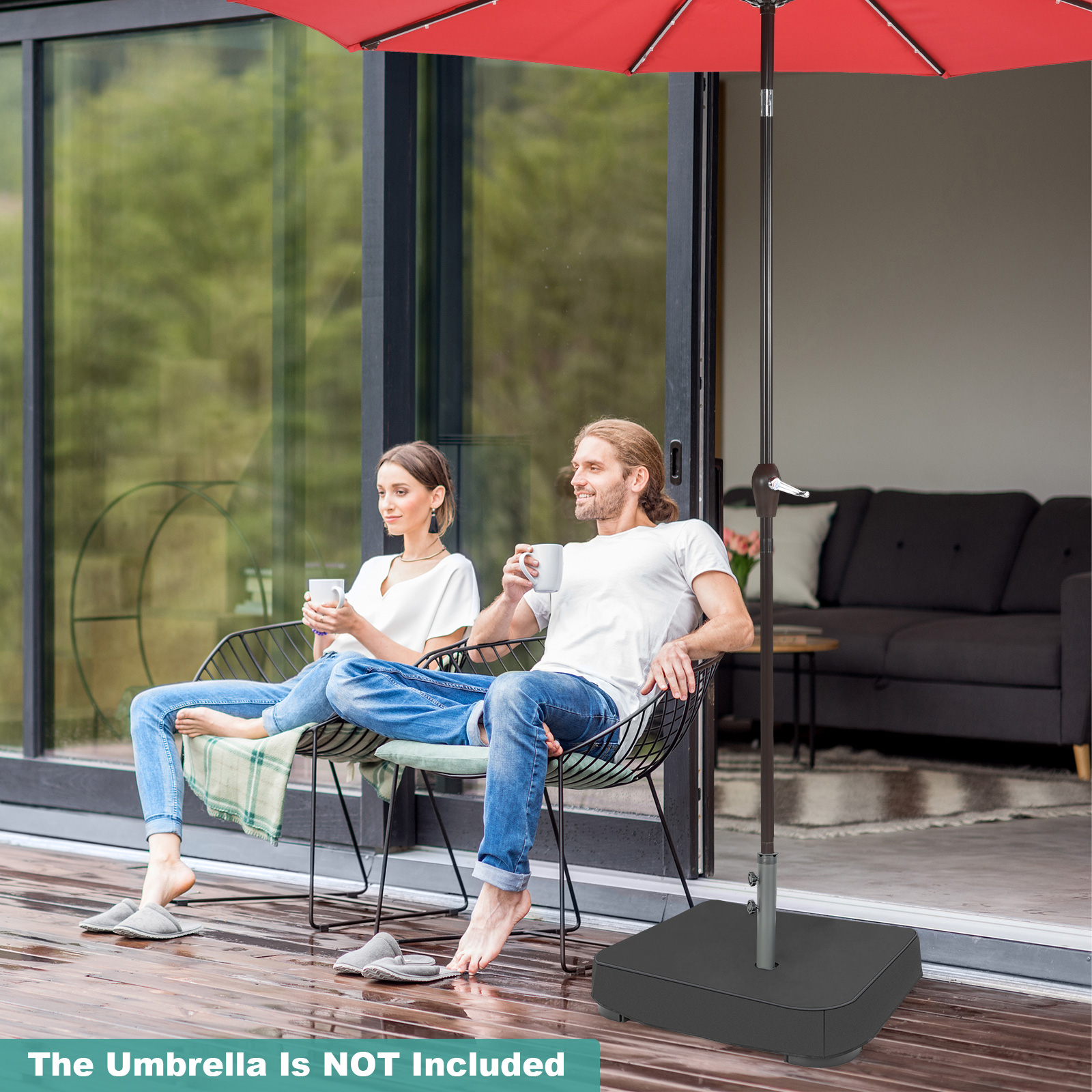 Costway 29 Inch Umbrella Base with Fillable Sandbags