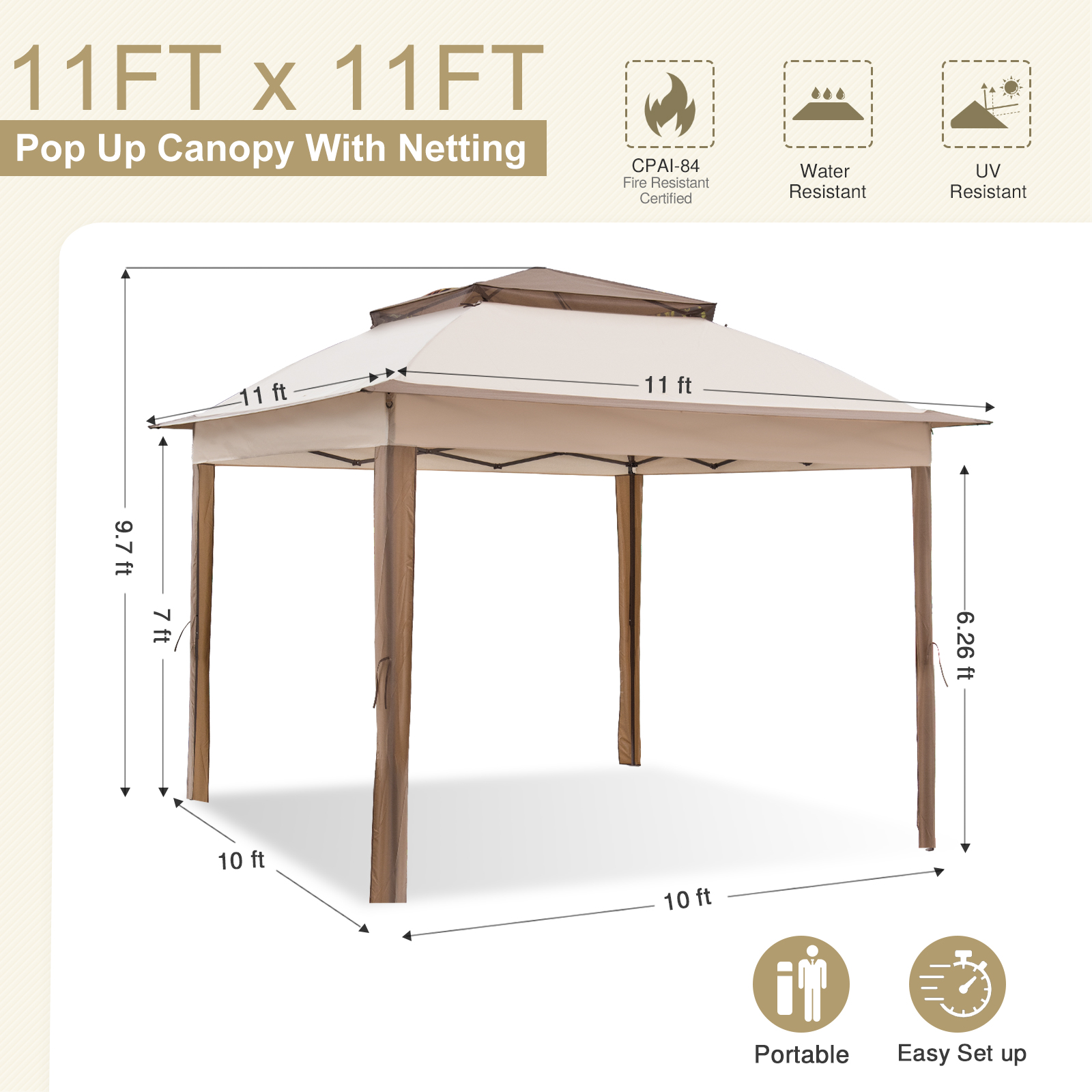 Eagle Peak 11 Foot Pop Up Canopy Tent