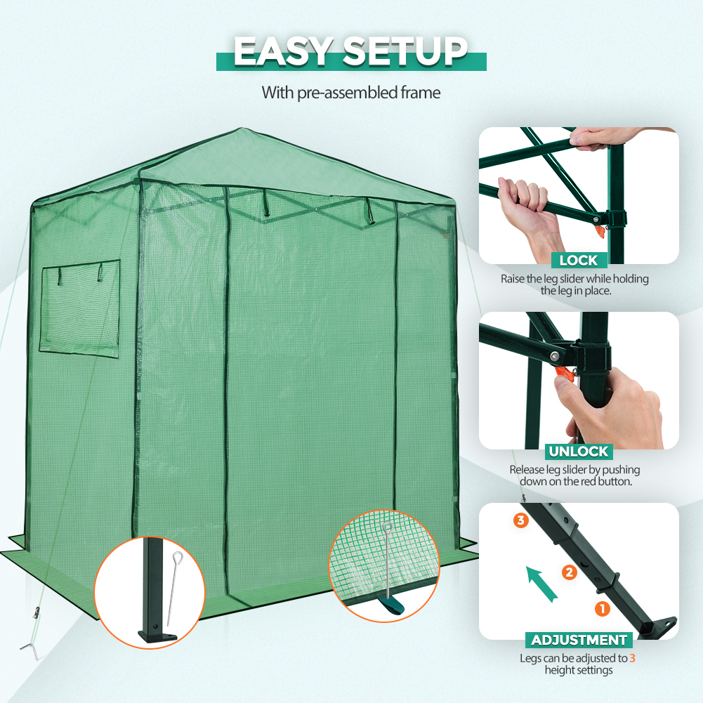 Eagle Peak 6 x 4 Foot Portable Walk-In Greenhouse