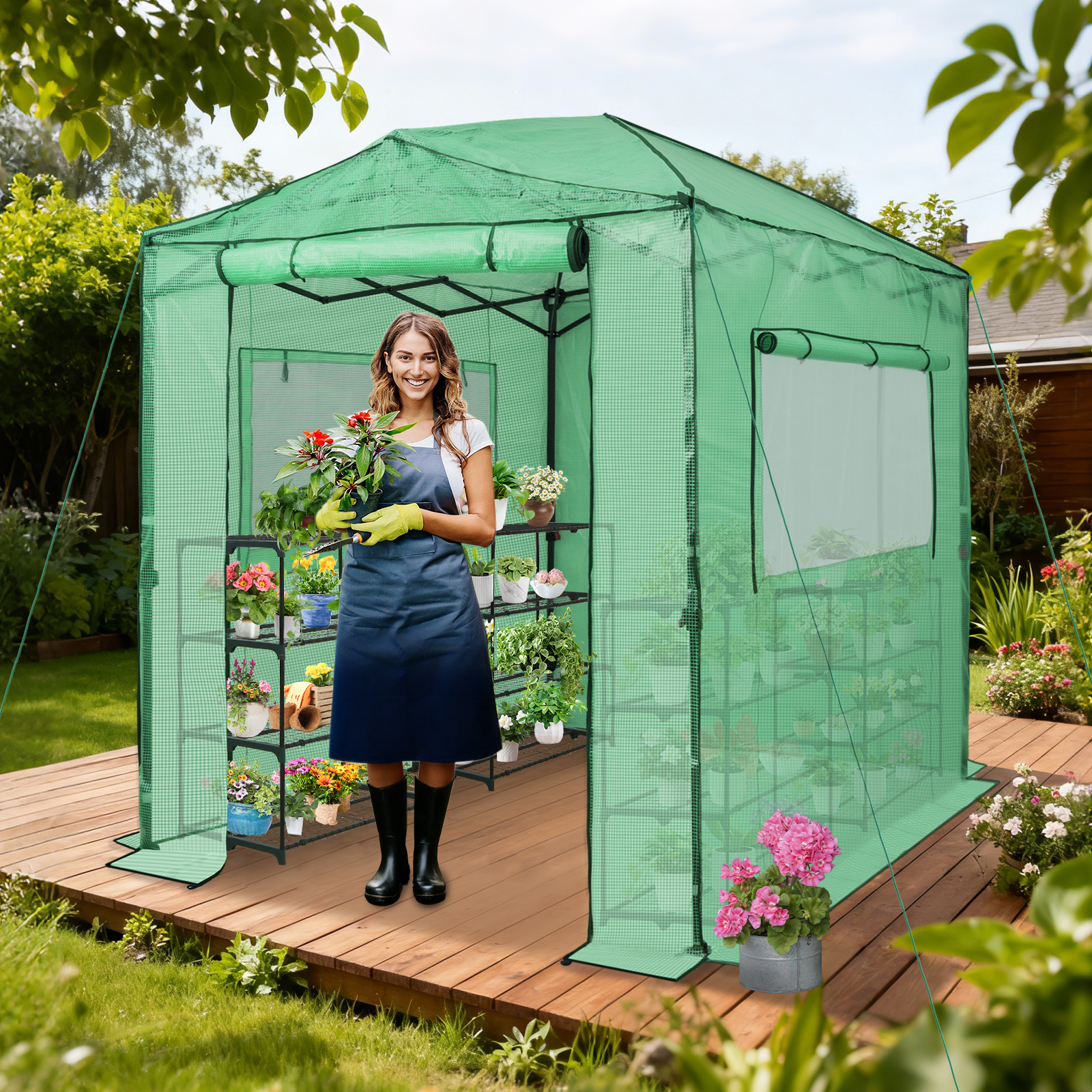 Eagle Peak 8 x 6 Foot Portable Walk-In Greenhouse