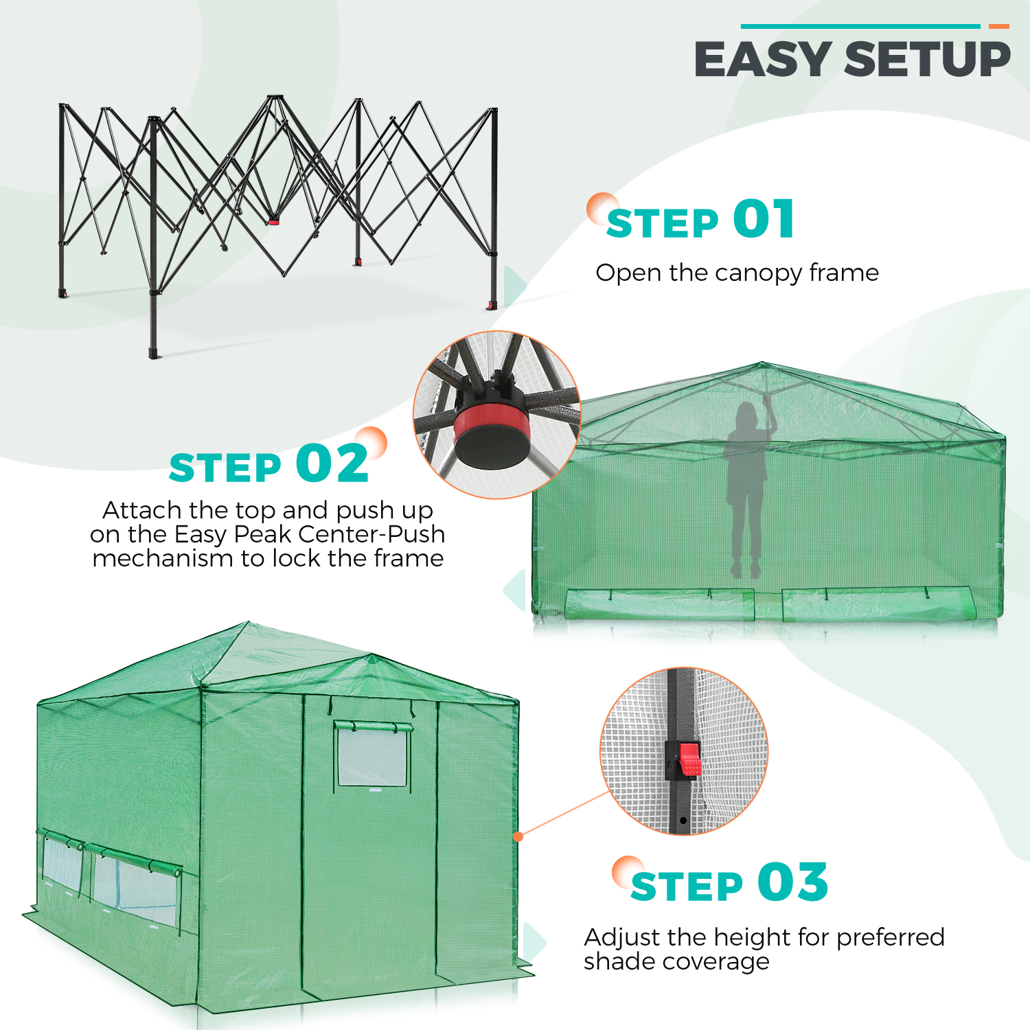 Eagle Peak 12 x 8 Foot Portable Walk-In Greenhouse