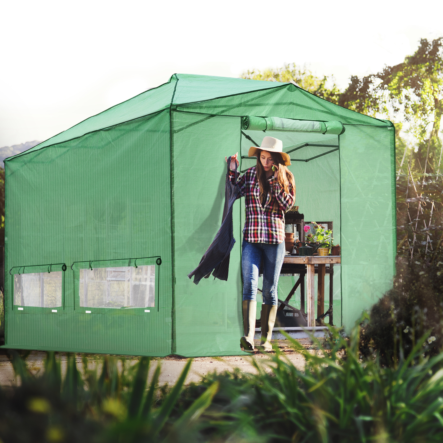 Eagle Peak 12 x 8 Foot Portable Walk-In Greenhouse
