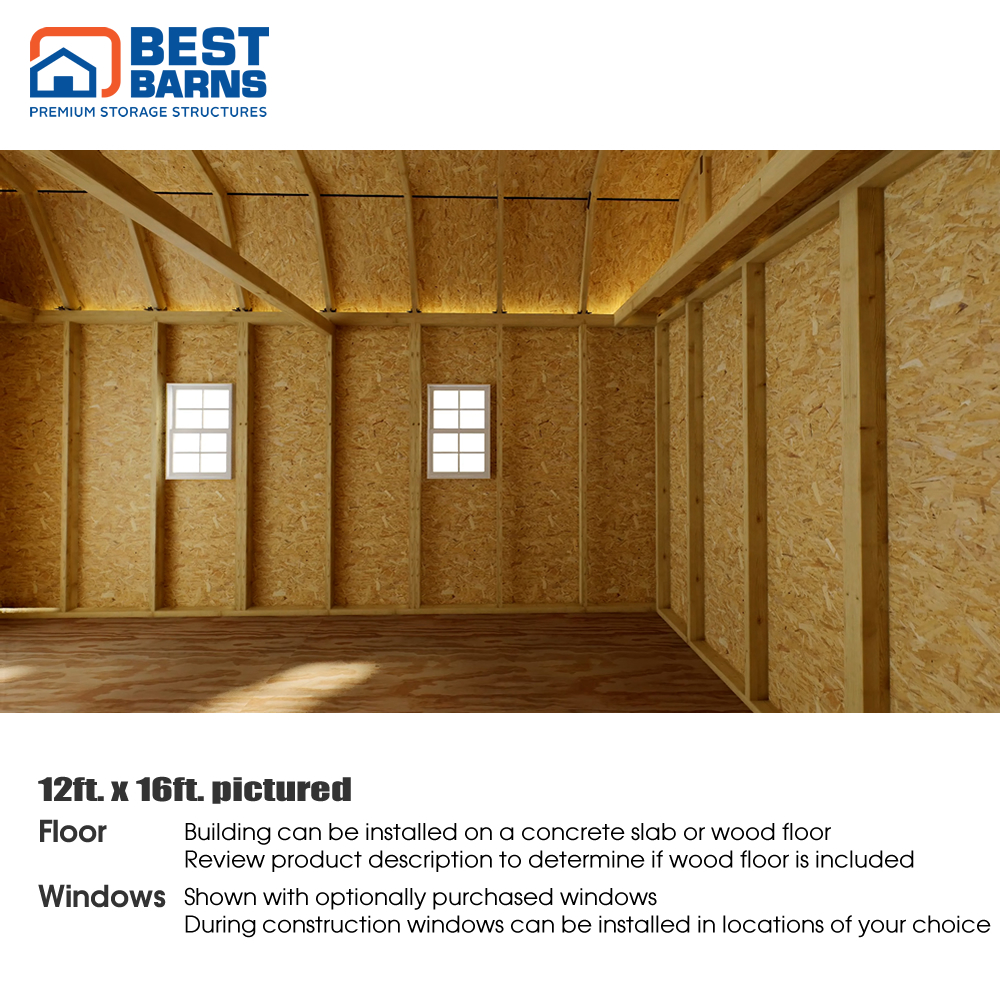 Best Barns 12 x 20 Foot Handcrafted Homstead Wood Storage Shed