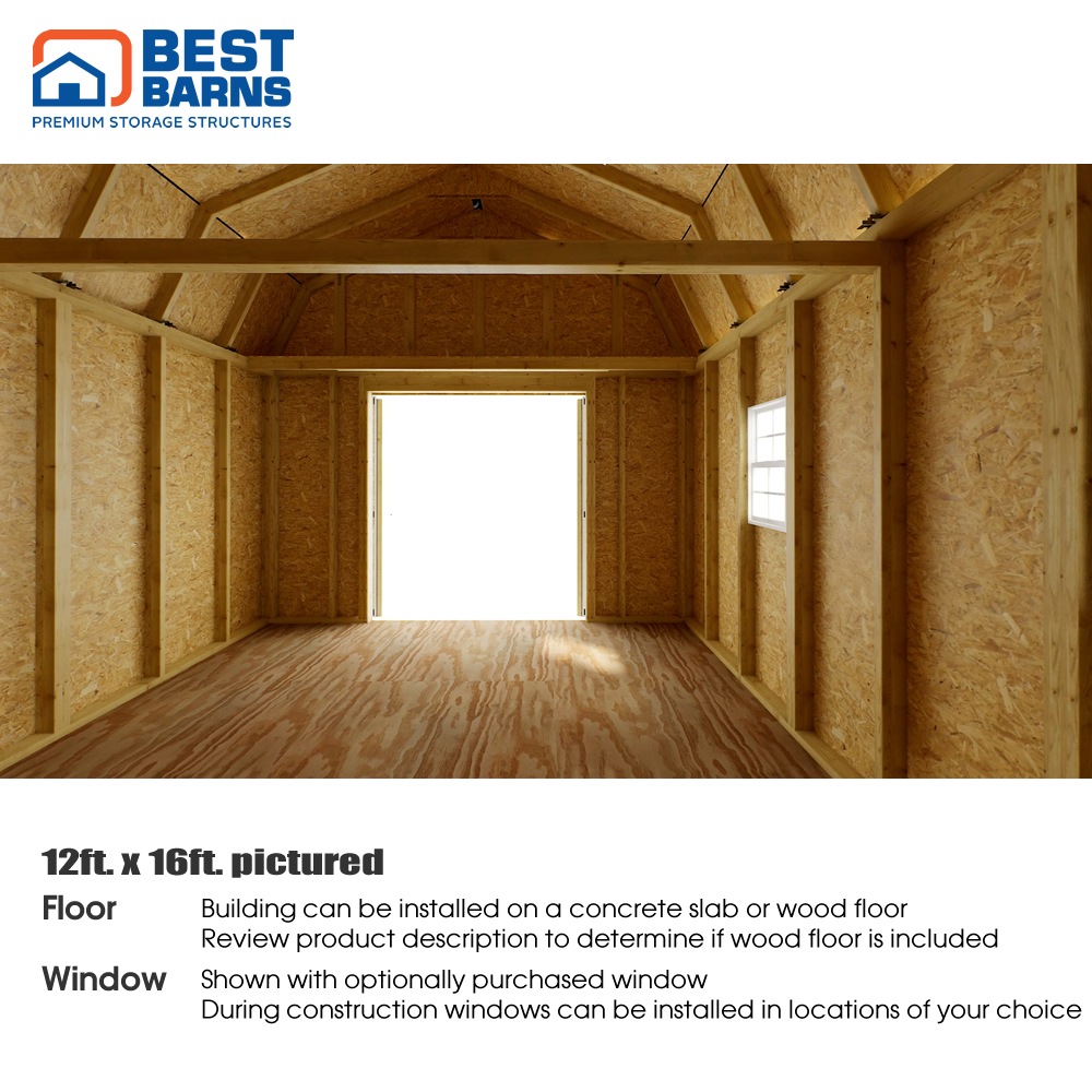 Best Barns 12 x 20 Foot Handcrafted Homstead Wood Storage Shed