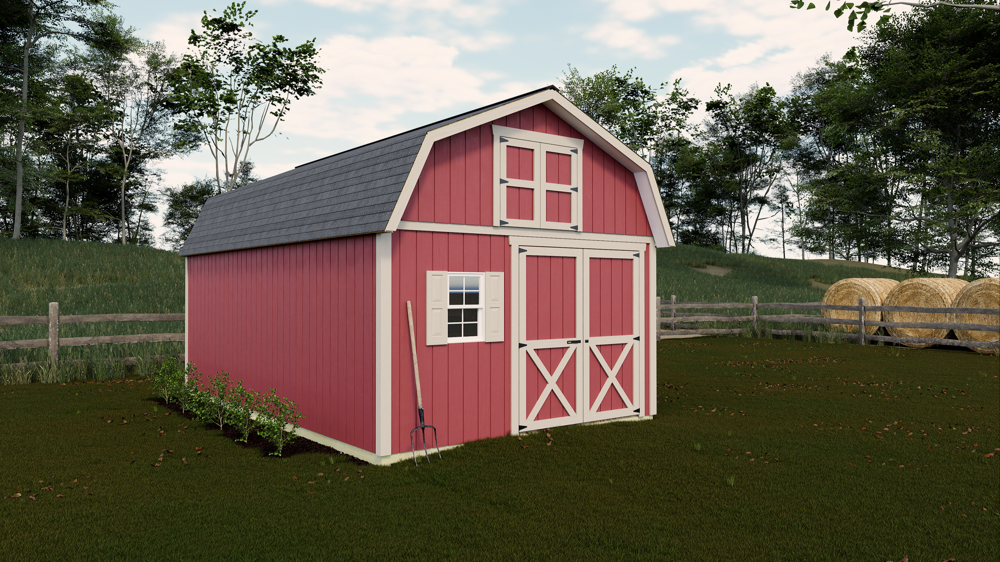 Best Barns 12 x 20 Foot Handcrafted Homstead Wood Storage Shed with Loft
