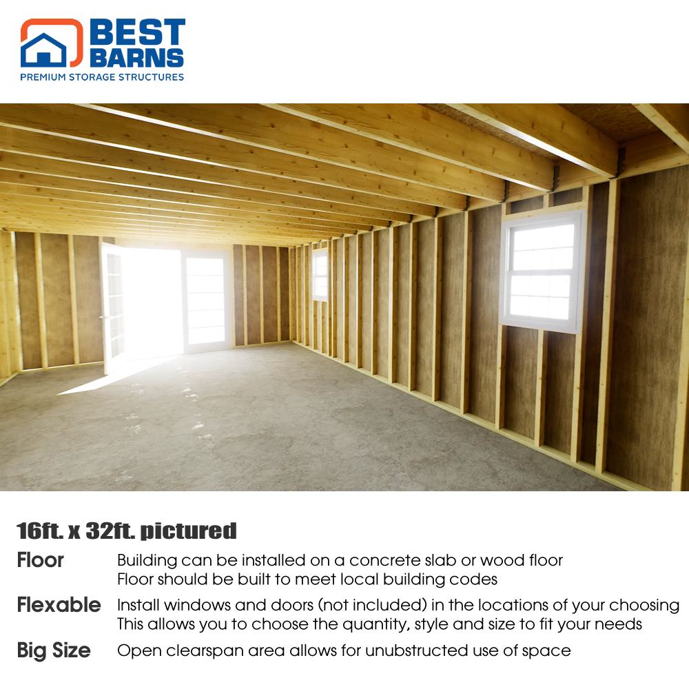 Best Barns 16 x 24 Foot Handcrafted Homestead XL Storage Shed