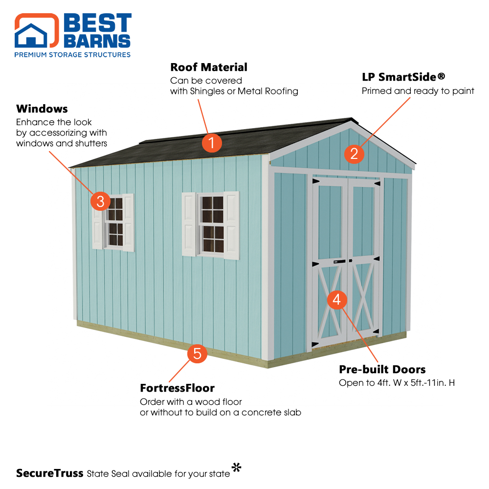 Best Barns 8 x 12 Foot Handmade Haven Mini Storage Shed