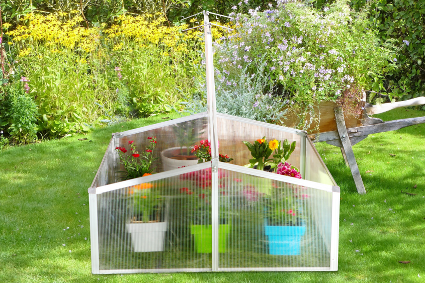 Hanover 40 x 40 Inch Double Mini Cold Frame Greenhouse