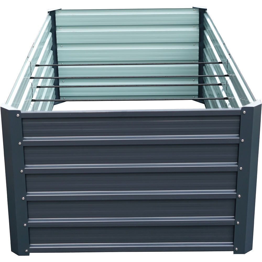 Hanover 71 Inch Galvanized Steel Rectangle Raised Planter Bed