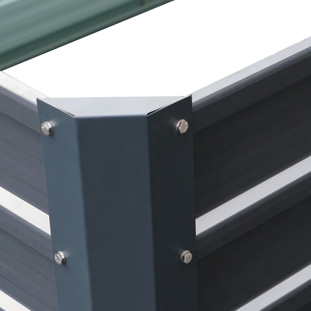 Hanover 71 Inch Galvanized Steel Rectangle Raised Planter Bed