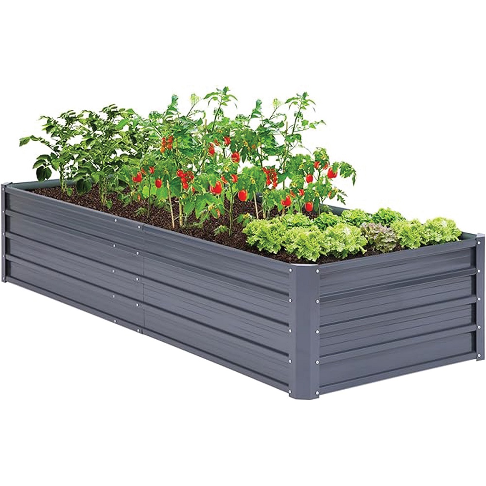 Hanover 94 Inch Galvanized Steel Rectangle Raised Planter Bed