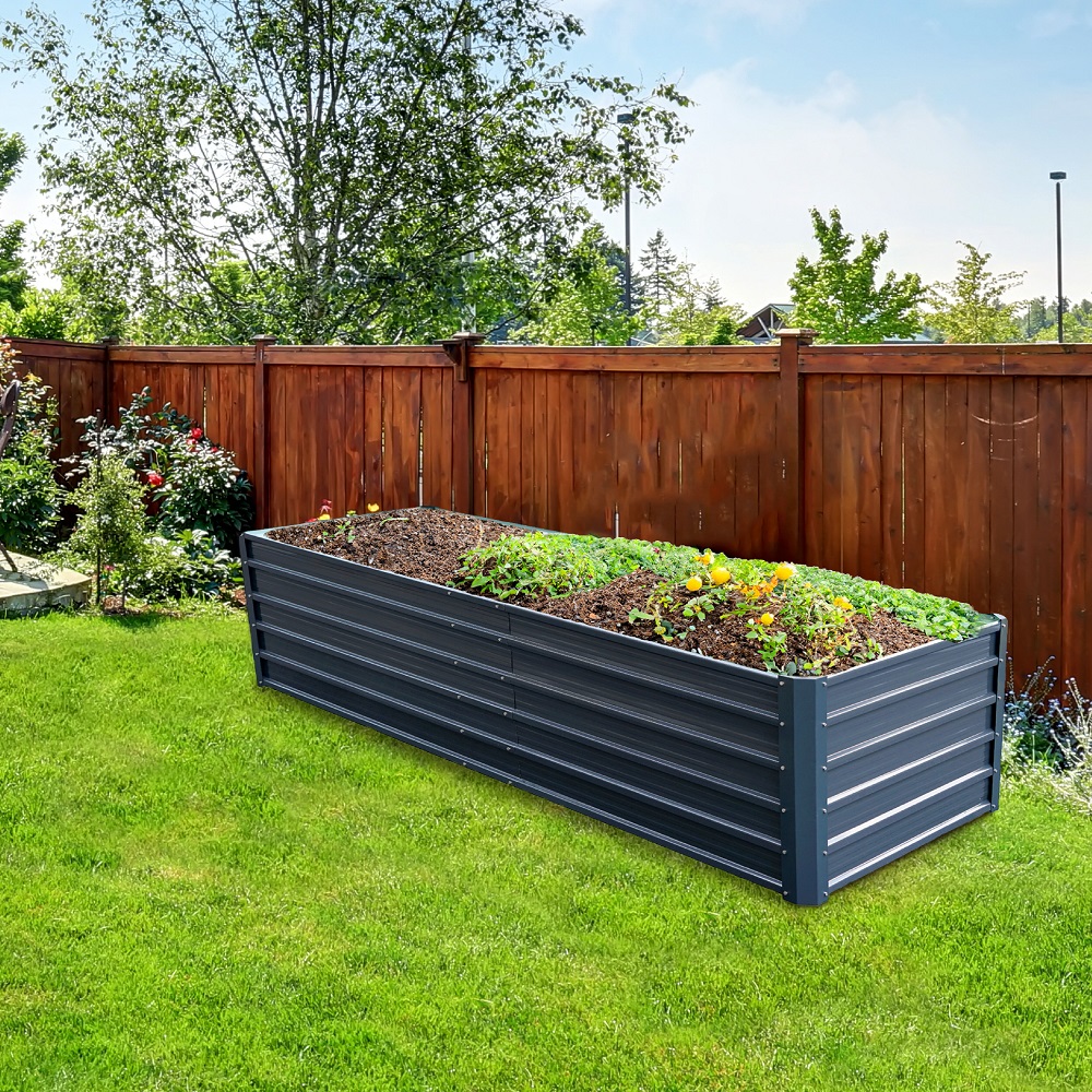 Hanover 94 Inch Galvanized Steel Rectangle Raised Planter Bed
