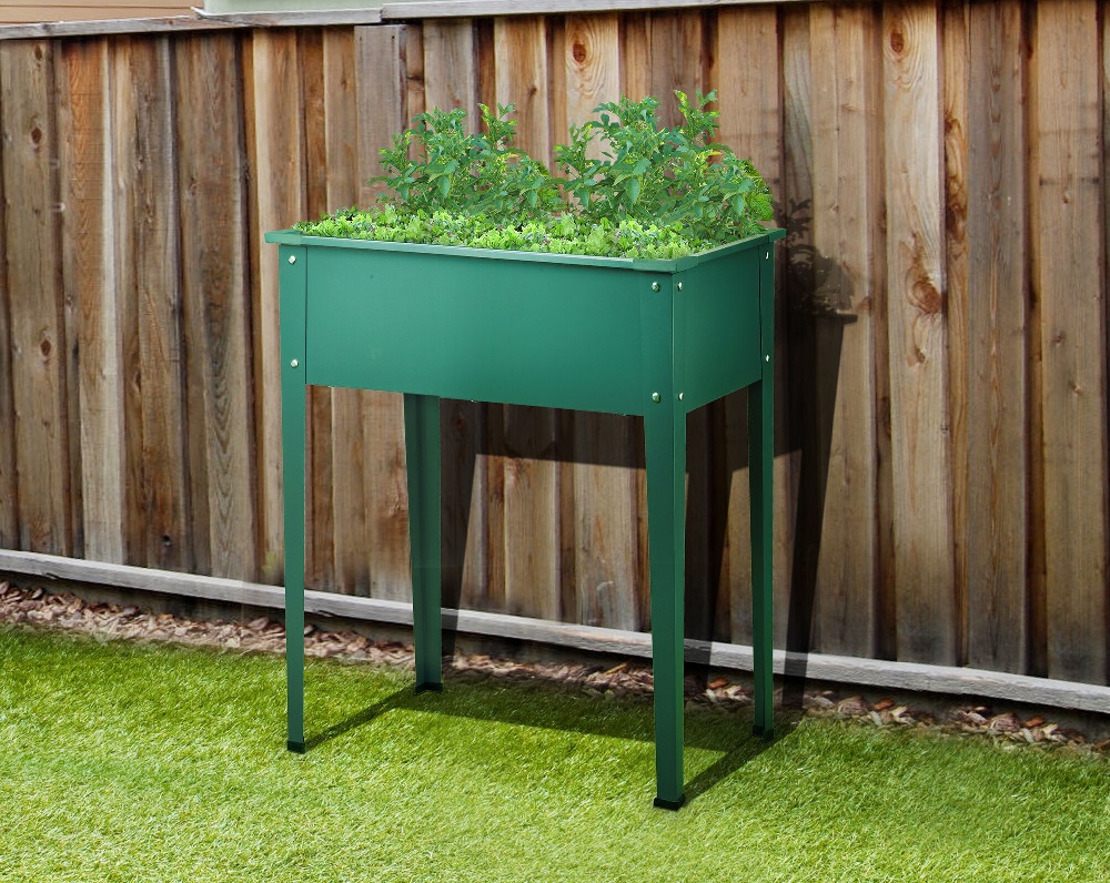 Hanover 24 Inch Galvanized Steel Raised Planter Bed on Legs