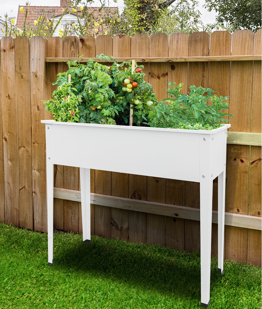 Hanover 40 Inch Galvanized Steel Raised Planter Bed on Legs