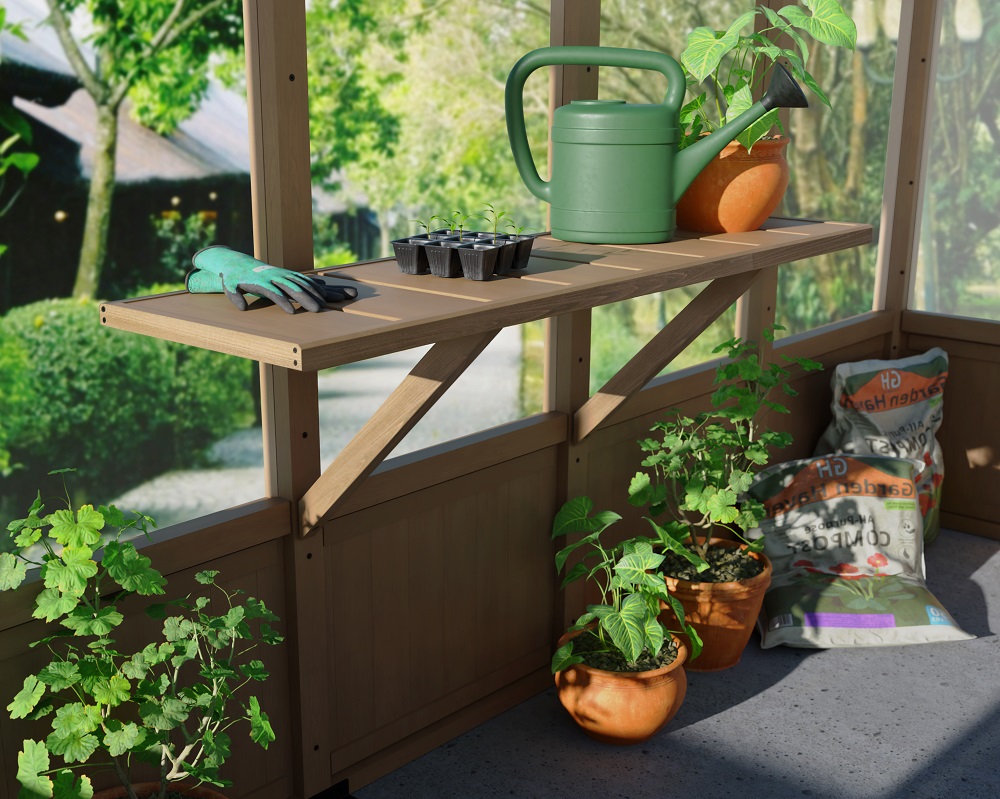 Palram-Canopia Cedar Wood Shelf Kit for Natura Greenhouses