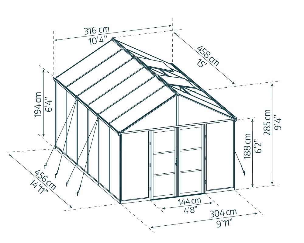 Palram-Canopia 10 x 10 Foot Aria Greenhouse