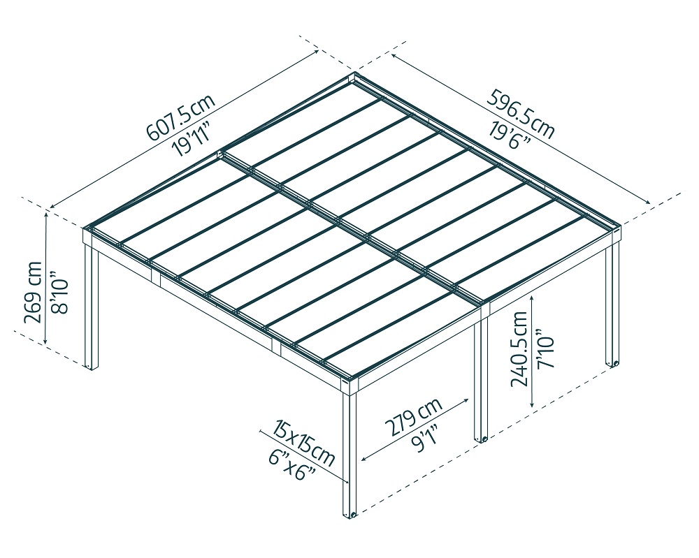Palram-Canopia 20 x 20 Foot Oslo Carport