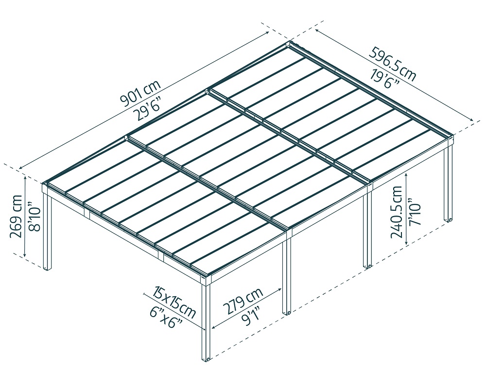 Palram-Canopia 30 x 20 Foot Oslo Carport