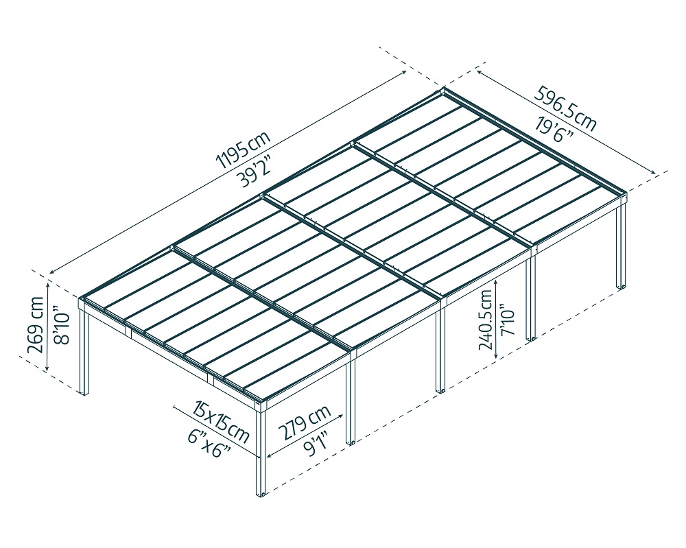 Palram-Canopia 40 x 20 Foot Oslo Carport