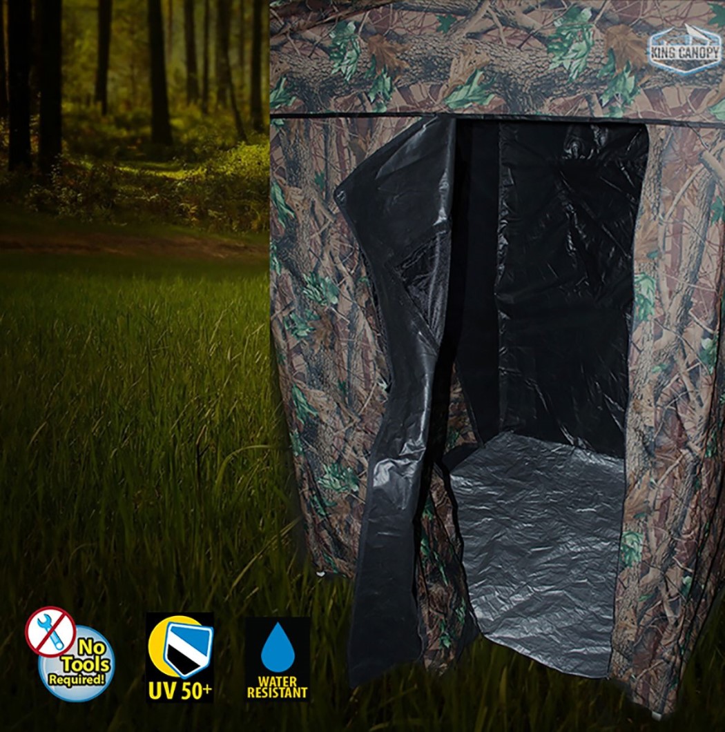 King Canopy 10 x 10 Foot Camouflage Steel Frame Hunting Blind and Instant Pop Up Tent