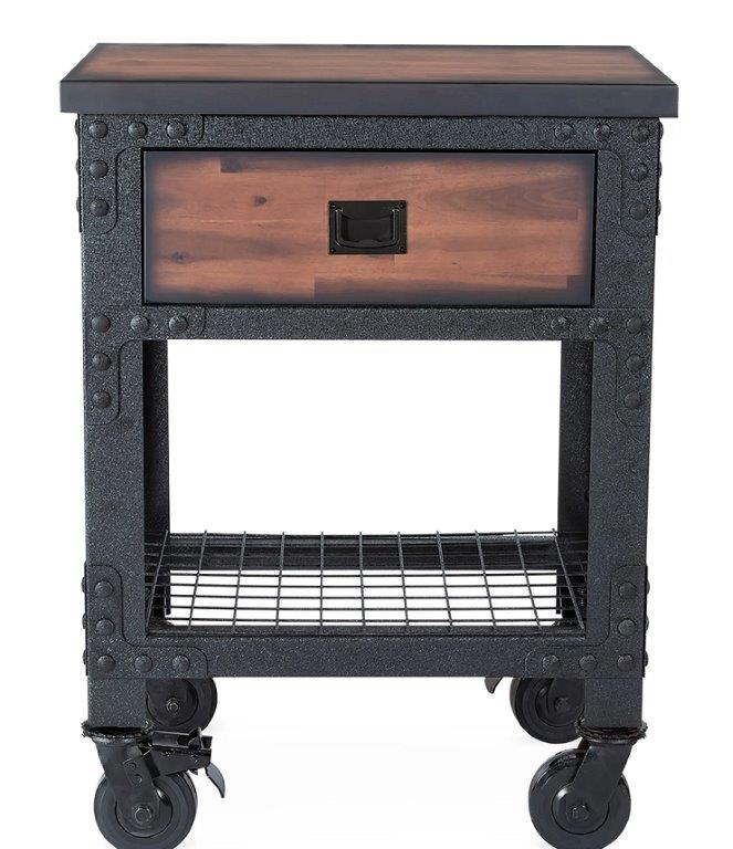 DuraMax 27 Inch Rolling Industrial Workbench with Wood Top