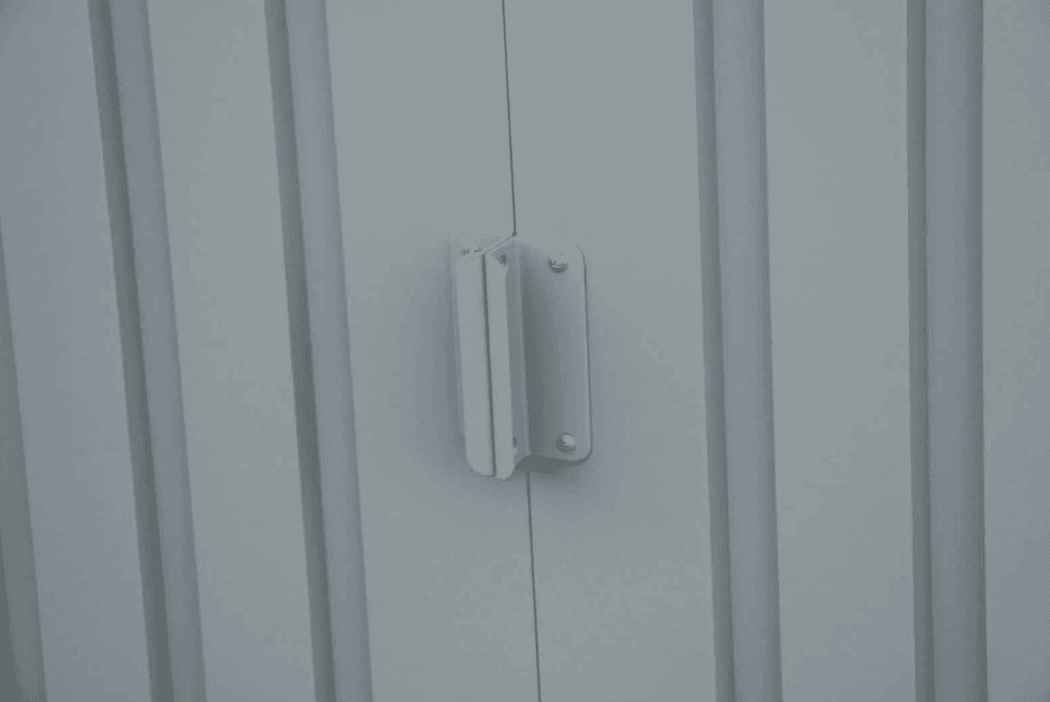 DuraMax 8 x 6 Foot Light Grey Top Pent Roof Metal Shed with Skylight