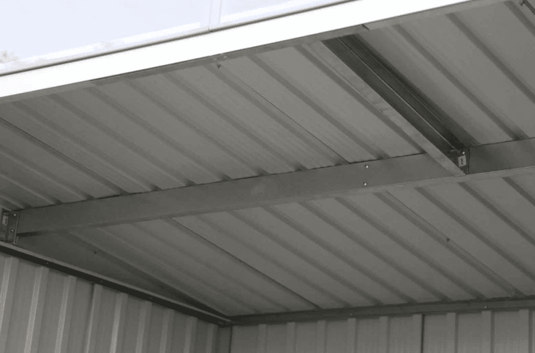 DuraMax 8 x 6 Foot Light Grey Top Pent Roof Metal Shed with Skylight