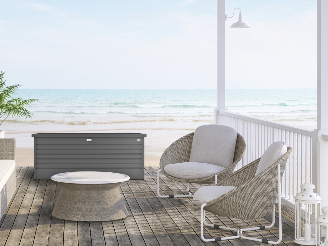 Biohort Dark Grey Steel Leisure Time Deck Box - 210 Gallon