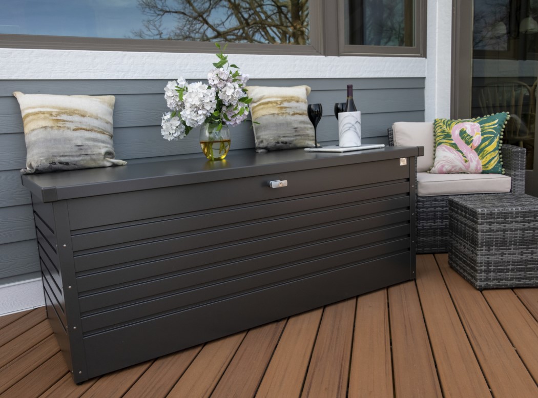 Biohort Dark Grey Steel Leisure Time Deck Box - 210 Gallon
