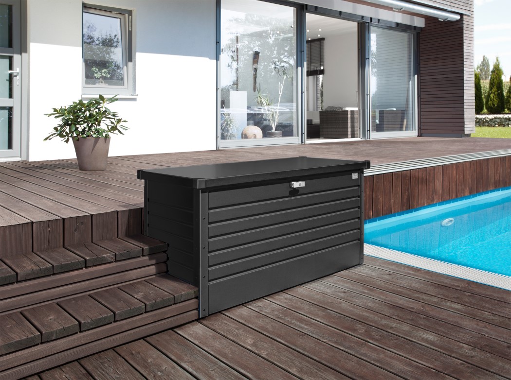 Biohort Dark Grey Steel Leisure Time Deck Box - 120 Gallon