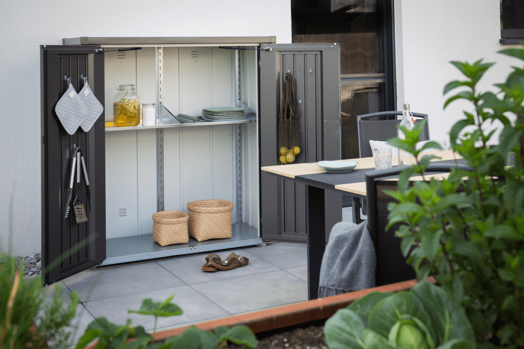 Biohort 8 Square Foot Dark Grey Steel Romeo Storage Locker