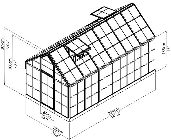 Palram - Canopia Snap & Grow 6 x 12 Hobby Greenhouse