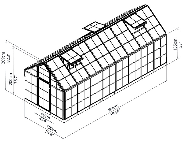 Palram - Canopia Snap & Grow 6 x 16 Hobby Greenhouse