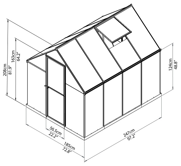 Palram - Canopia Mythos 6 x 8 Hobby Greenhouse