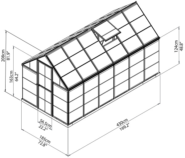Palram - Canopia Mythos 6 x 14 Hobby Greenhouse - 701787