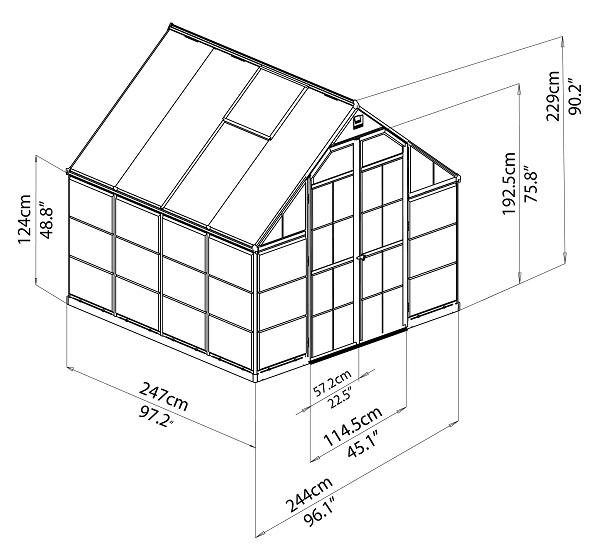 Palram - Canopia Balance 8 x 8 Hobby Greenhouse - 701924