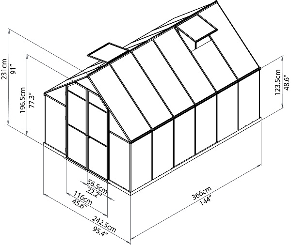 Palram - Canopia Essence 8 x 12 Greenhouse - 701944