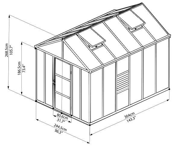 Palram - Canopia Glory 8 x 12 Greenhouse - 702208